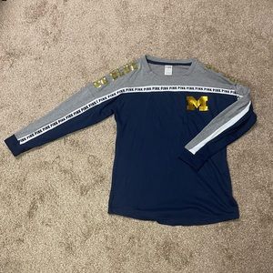 GO BLUE Victoria’s Secret Pink Long Sleeve Top